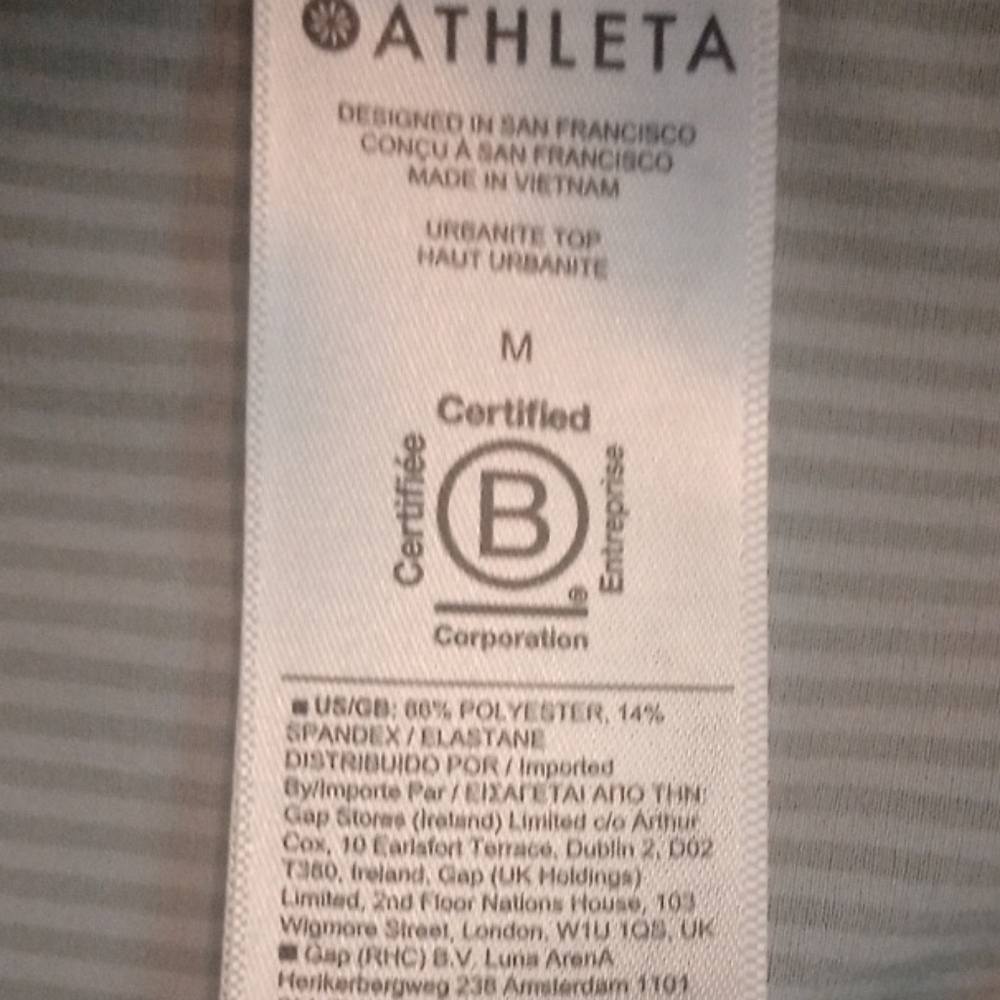 Athleta Women's Light Blue Striped Button Down Shirt - Picture 6 of 6